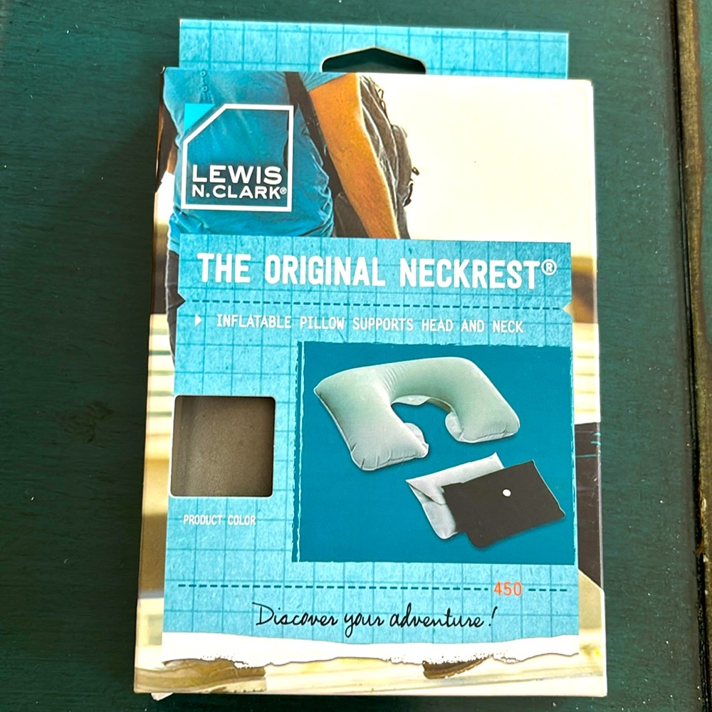 Lewis N. Clark Inflatable “The Original Neckrest” NIB